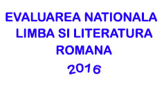 Subiecte Evaluarea Nationala 2016 - Limba si Literatura Romana